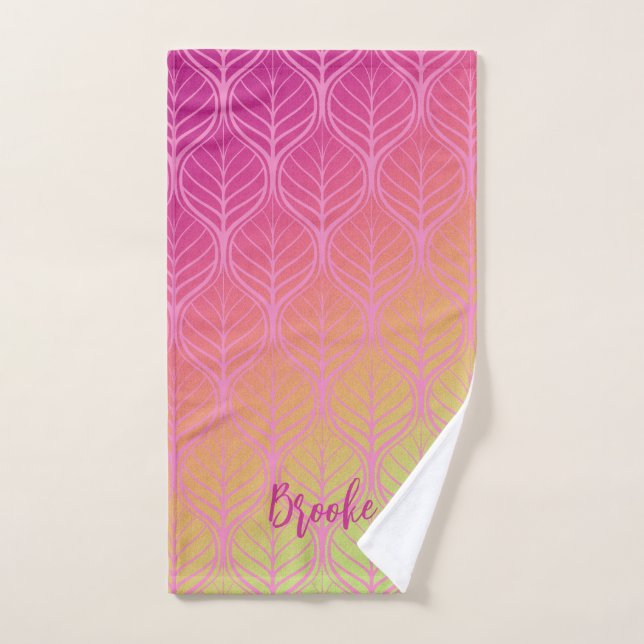 Deportes personalizados de arco iris rosa y Guay (Toalla de mano)