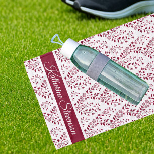 Deportivo Floral Blanco Rojo Burdeos Minimalista M