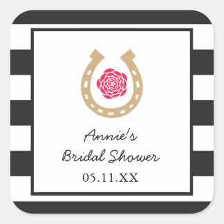 Derby Horseshoe Bridal Shower Pegatina personaliza