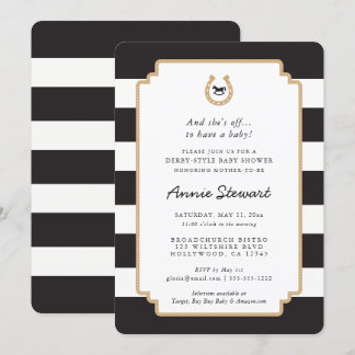 Derby Style Baby Shower Invitación Horseshoe