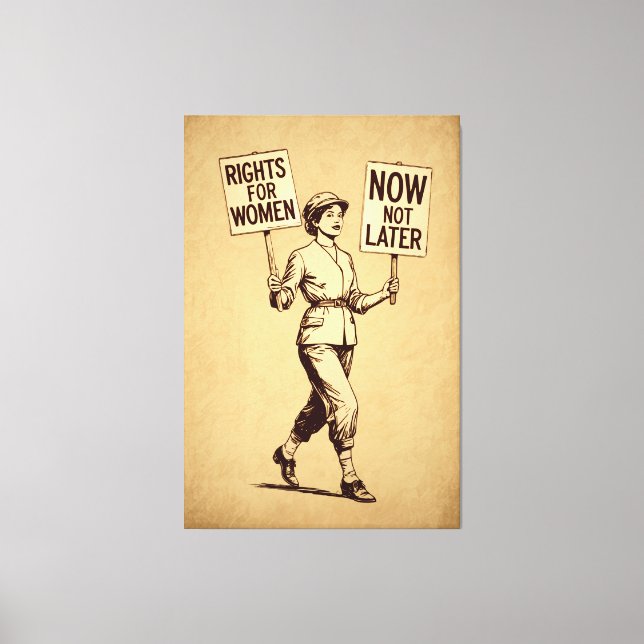 Derechos de la mujer, arte de sufragette feminista (Anverso)