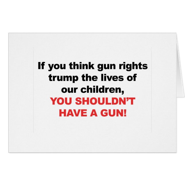¿Derechos de las armas sobre los niños? No debería (Anverso (Horizontal))