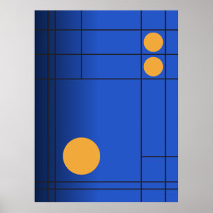 Deriva de cobalto n.º 1 Arte geométrico azul y ámb