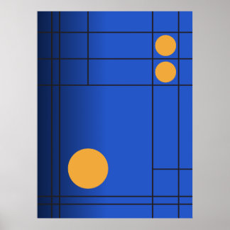Deriva de cobalto n.º 1 Arte geométrico azul y ámb