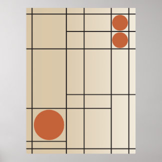Deriva Ósea N.º 1 Arte Geométrico Beige + Terracot