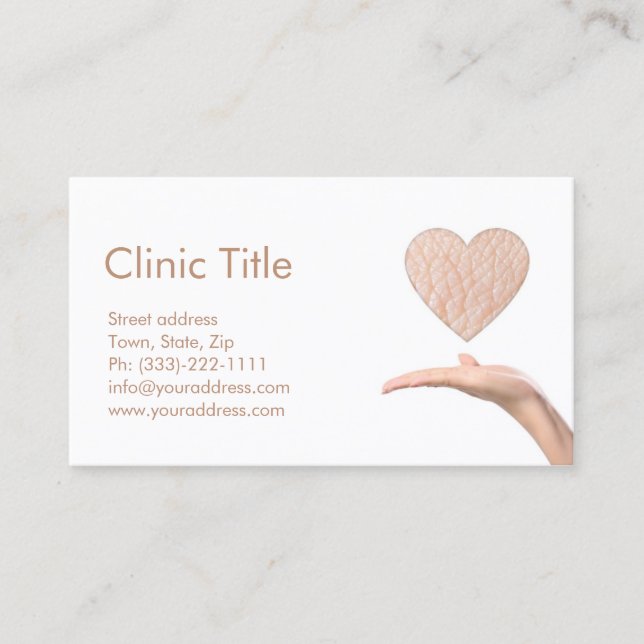Dermatólogo blanco simple - Tarjeta Médica de piel (Anverso)