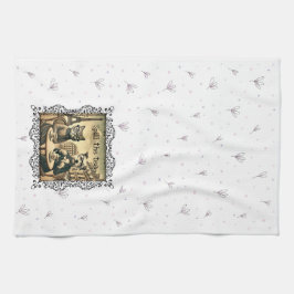 Derrame blanco en la toalla de cocina del té