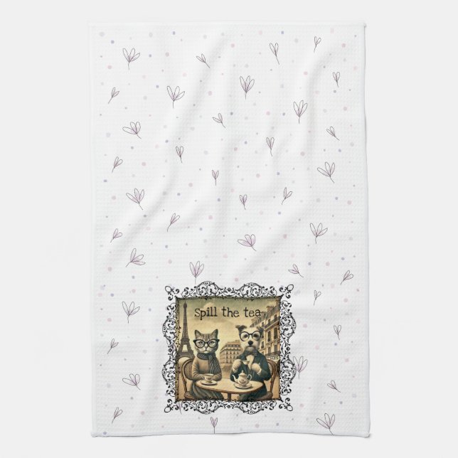 Derrame blanco en la toalla de cocina del té (Vertical)