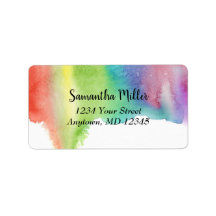 Derrame de pintura de acuarela | Etiqueta de direc