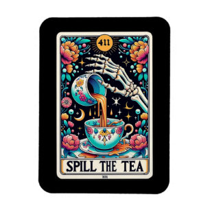 Derrame el imán de la tarjeta Tea Tarot