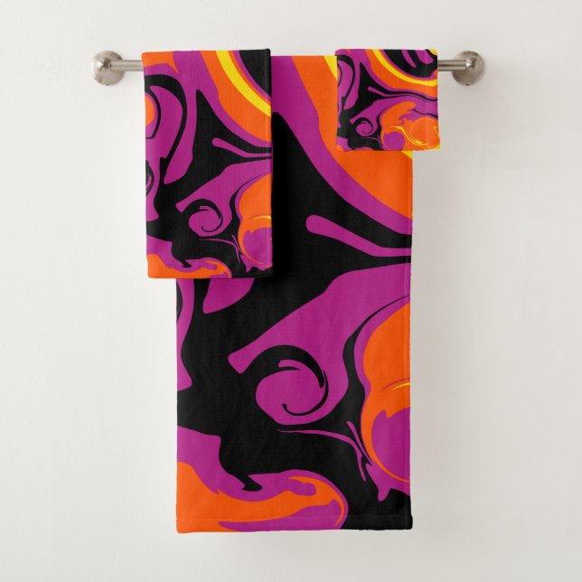 Derrame - Naranja, negro, rosa y amarillo (In situ)