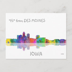 DES MOINES, IOWA SKYLINE - Postales