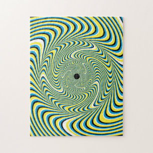 Desafiante rompecabezas de ilusión óptica azul y