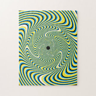 Desafiante rompecabezas de ilusión óptica azul y a