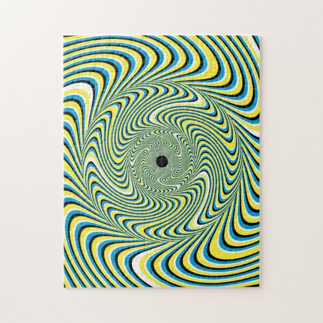 Desafiante rompecabezas de ilusión óptica azul y a (Vertical)