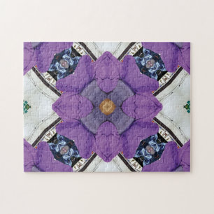 Desafío único del rompecabezas blanco púrpura