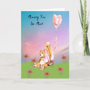 Desaparecido Chica de tarjeta de romance y oso rel