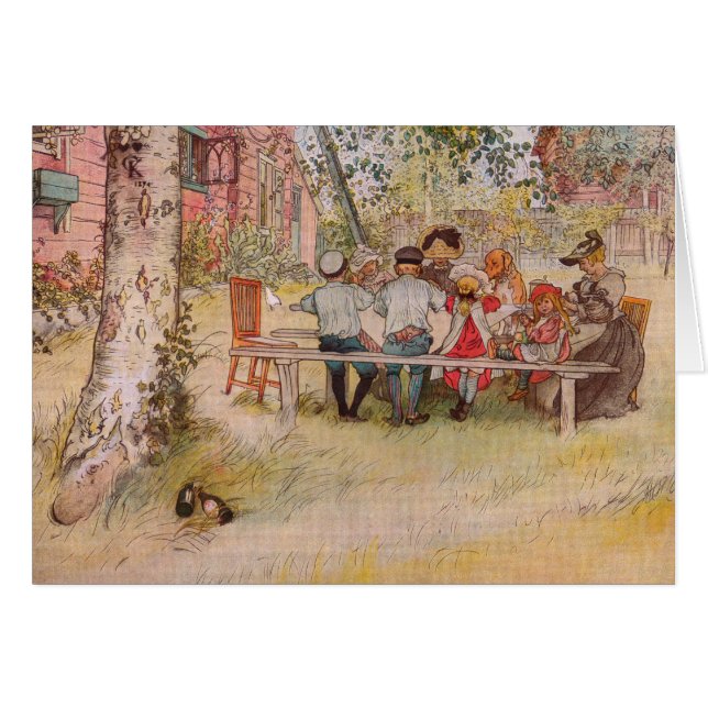 Desayuno bajo el gran birch de Carl Larsson (Anverso (Horizontal))
