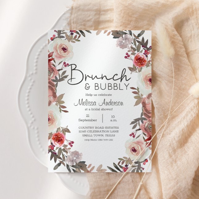 Desayuno Brunch de Boda de Rosas Florales Rubor Ro (Subido por el creador)
