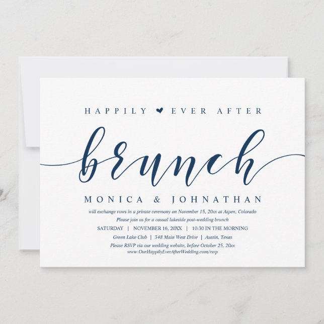 Desayuno Brunch Felices para Siempre, Invitación d (Anverso)