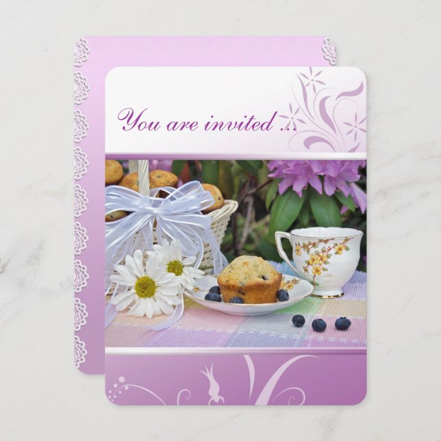 Desayuno de cumpleaños Invitación de brunch (Anverso / Reverso)