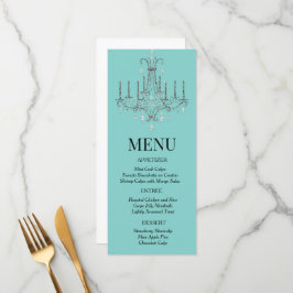 Desayuno en el menú de la lámpara de araña