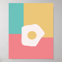 Desayuno Frito con Huevo Colorido  Estilo Arte Pop