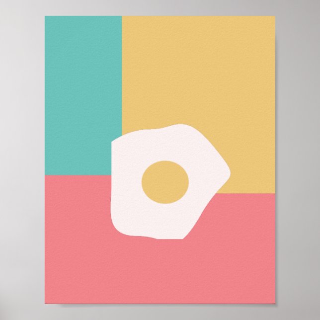 Desayuno Frito con Huevo Colorido  Estilo Arte Pop (Frente)