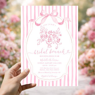 Desayuno nupcial floral elegante Invitación de ray