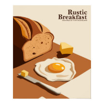 Desayuno Rústico - Poster de arte culinario de épo