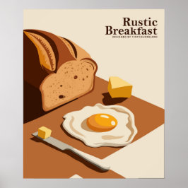 Desayuno Rústico - Poster de arte culinario de épo