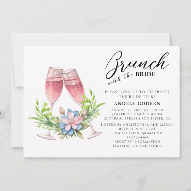 Desayuno Tardío con la Novia Invitación (Anverso)