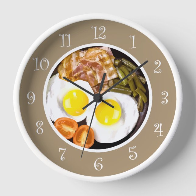 Desayuno Tema Cocina Relojes de pared (Anverso)