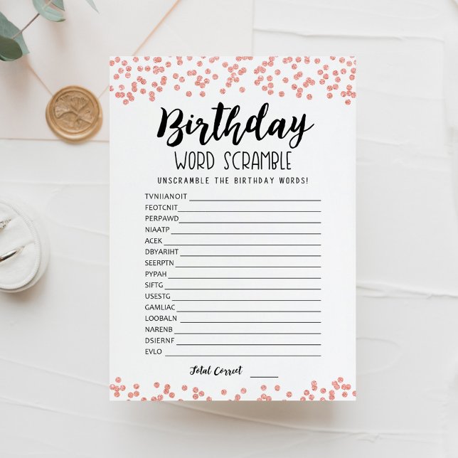 Desbandada de palabras de cumpleaños con tarjeta d (Subido por el creador)