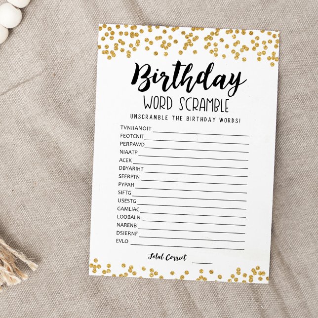 Desbandada de palabras de cumpleaños con tarjeta d (Subido por el creador)