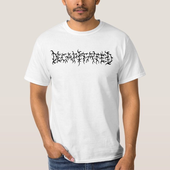 Descabezado - camiseta blanca del logotipo (Anverso)