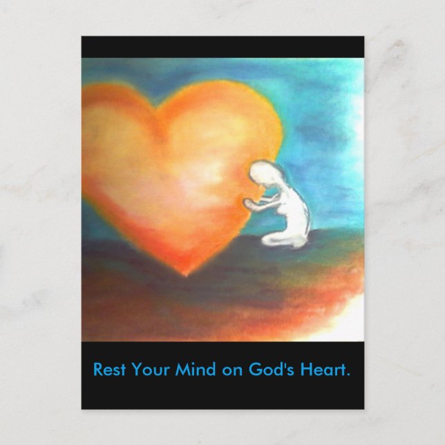 Descansa en la postal del corazón de Dios (Anverso)