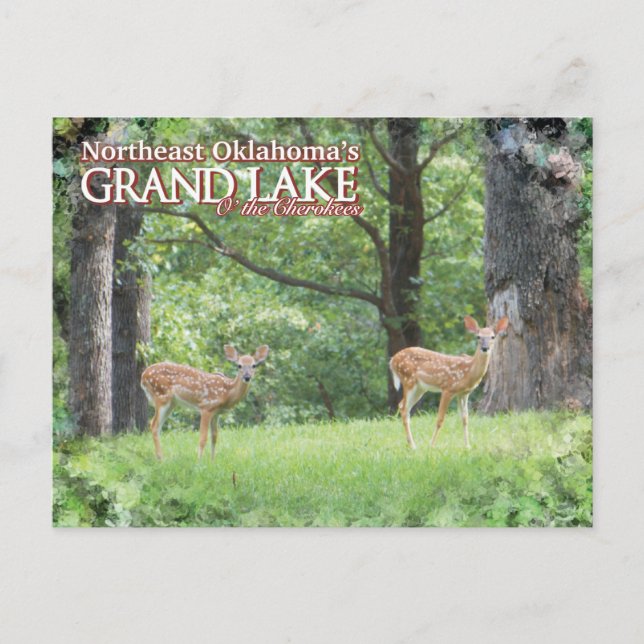 Descanso con tarjeta postal de Grand Lake Oklahoma (Anverso)