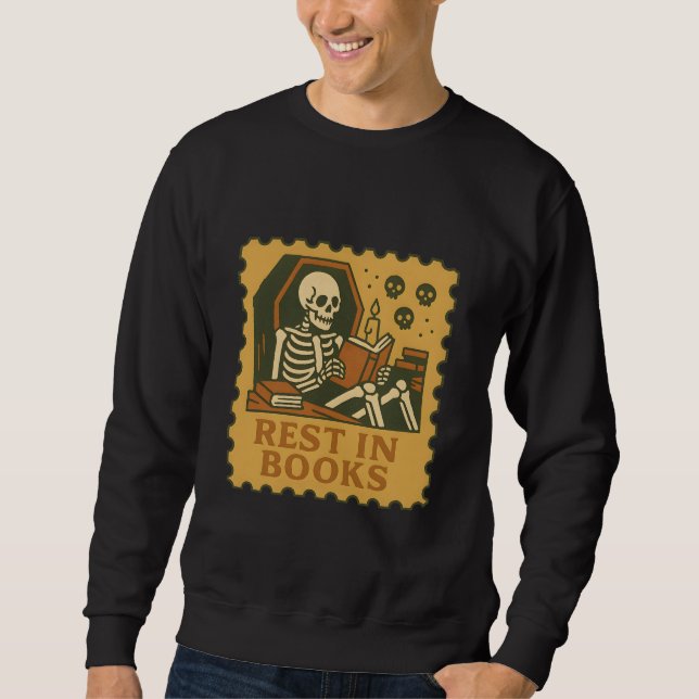 Descanso en libros - Camisa de lector de esqueleto (Anverso)