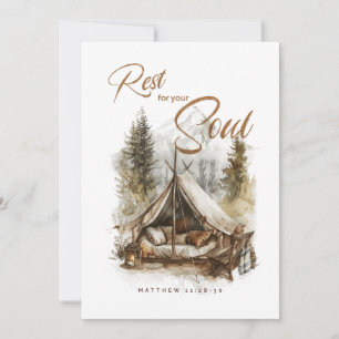 Descanso por tu tarjeta blanca cristiana de alma