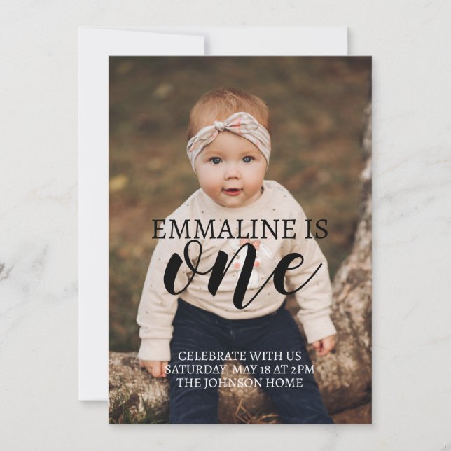 Descarga de la Invitación del primer cumpleaños de (Anverso)