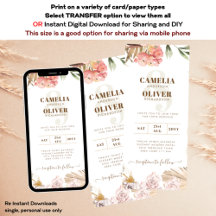 Descarga digital de la invitación a bodas BOHO par