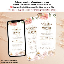 Descarga digital de la invitación a bodas BOHO par