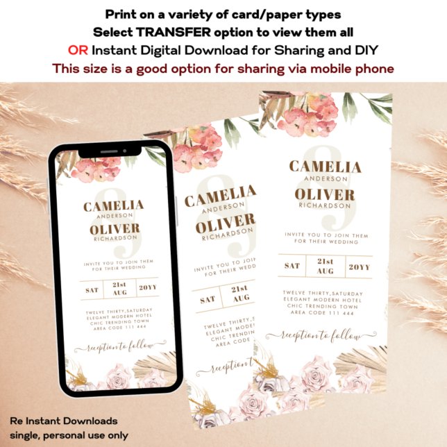 Descarga digital de la invitación a bodas BOHO par (Subido por el creador)