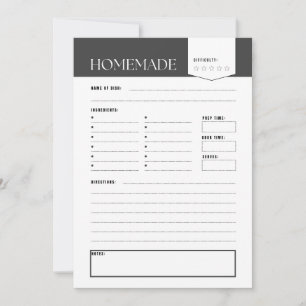 Descarga digital de tarjetas de recetas en blanco 