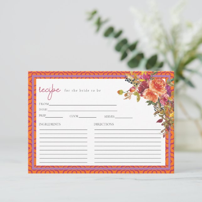 Descarga digital Tarjeta de receta floral de Fuchs (Anverso de pie)