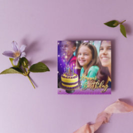 Descarga instantánea Birthday Purple Gold Photo Ca