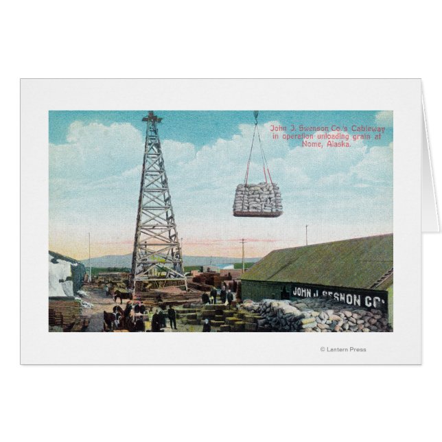 Descargando grano en la calzada de Swenson Co. (Anverso (Horizontal))