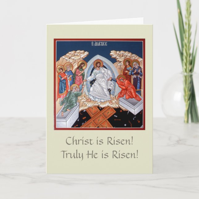 Descenso en la tarjeta de saludo de Hades Pascha (Anverso)