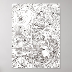 Descenso oceánico - impresión poster